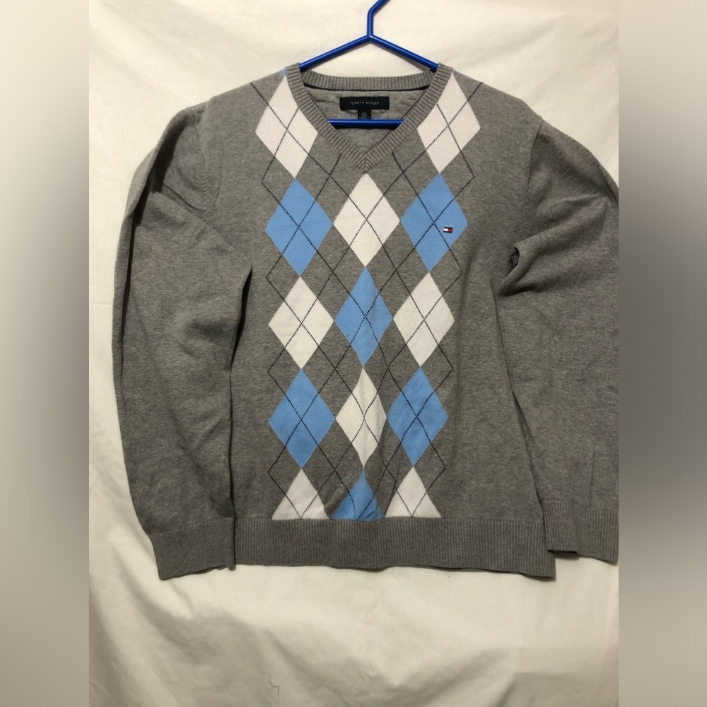 Tommy Hilfiger Gray Argyle Sweater